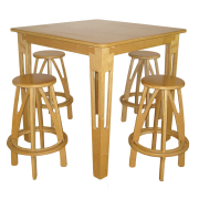 pub table and stools - wooden furniture