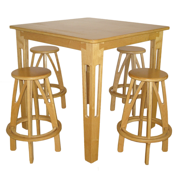 pub table and stools - wooden furniture